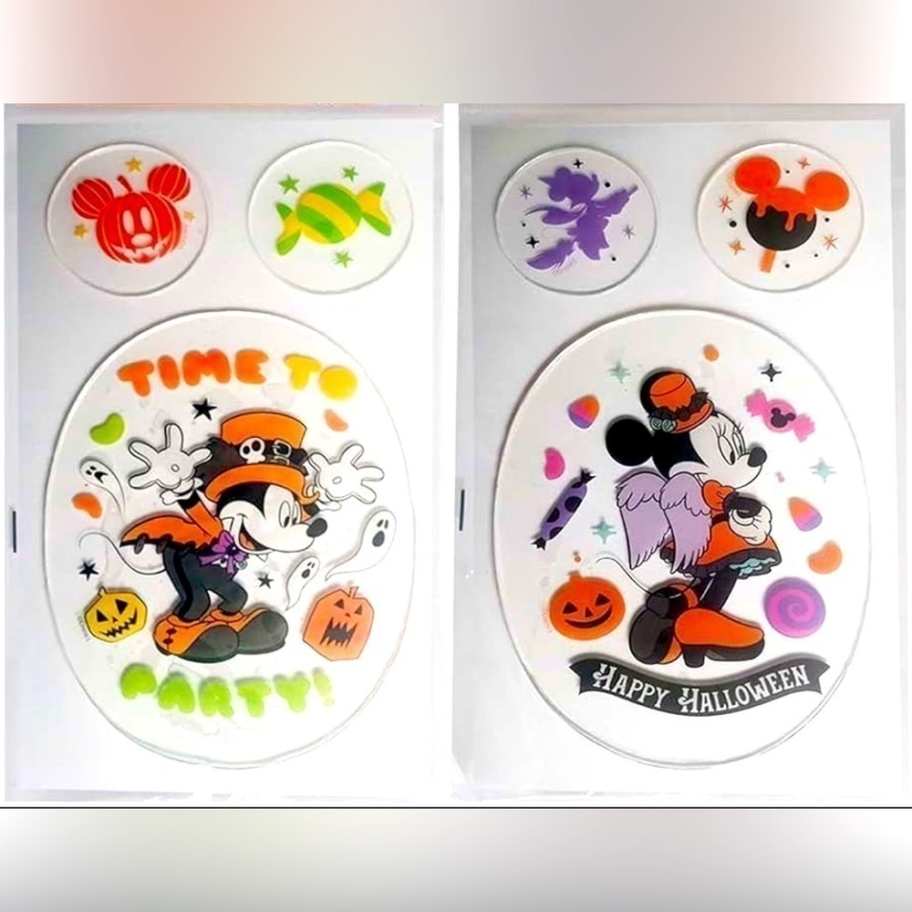 Halloween Mickie and Minnie Mouse gel window decals